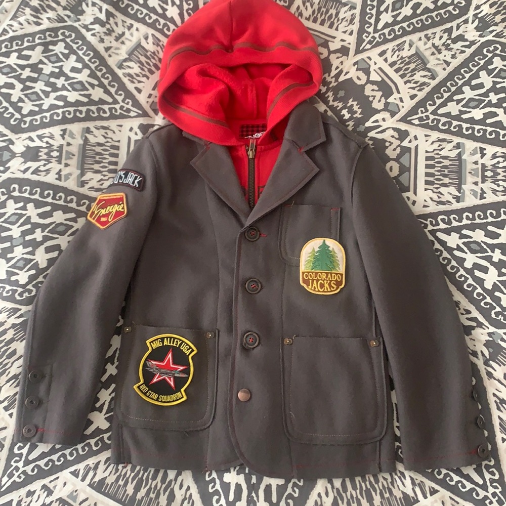 Boys Energie wool blend hoodie/coat